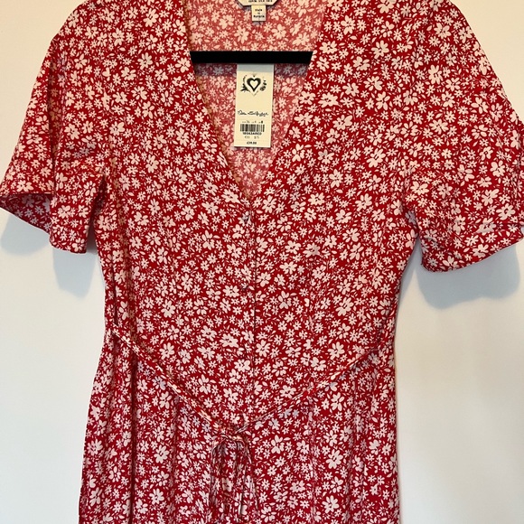 Miss Selfridge - Red Ditsy Midi Dress - Picture 2 of 4